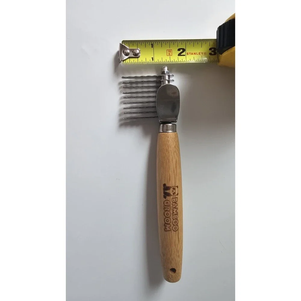 Bamboo Groom Stainless Steel Grooming And Dematting Rake